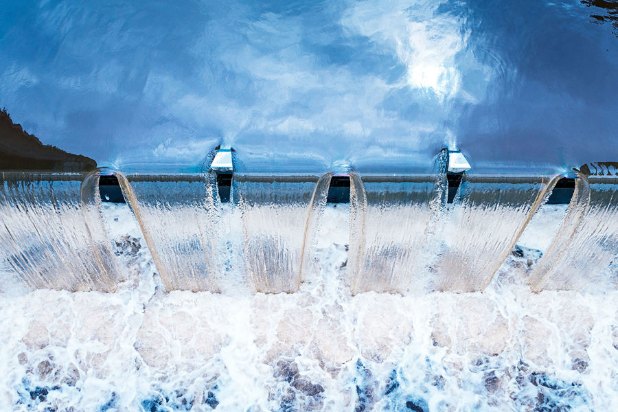 Flowing water