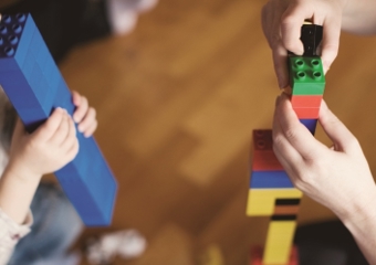 Children playing with lego